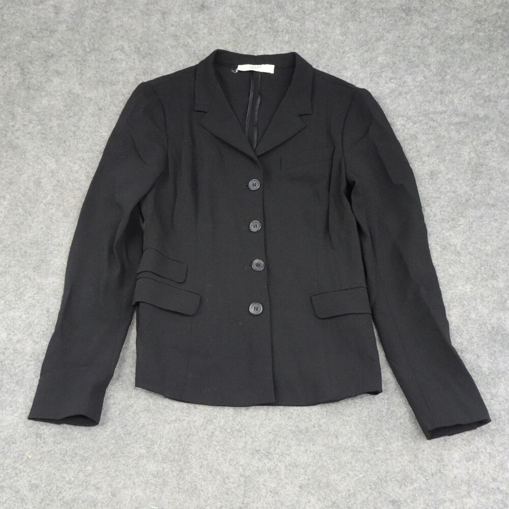 Prada Jacket Womens 42 Black Blazer Career Business Dress Mid Length Solid